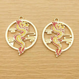 10pcs Enamel Dragon Charm for Jewelry Making Animal Earring Pendant Necklace