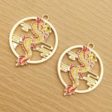 10pcs Enamel Dragon Charm for Jewelry Making Animal Earring Pendant Necklace