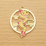 10pcs Enamel Dragon Charm for Jewelry Making Animal Earring Pendant Necklace