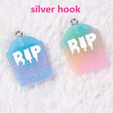 20pcs Resin Rip Charms Flatback Glitter Accessories for Diy Making