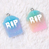 20pcs Resin Rip Charms Flatback Glitter Accessories for Diy Making