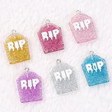 20pcs Resin Rip Charms Flatback Glitter Accessories for Diy Making