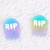 20pcs Resin Rip Charms Flatback Glitter Accessories for Diy Making