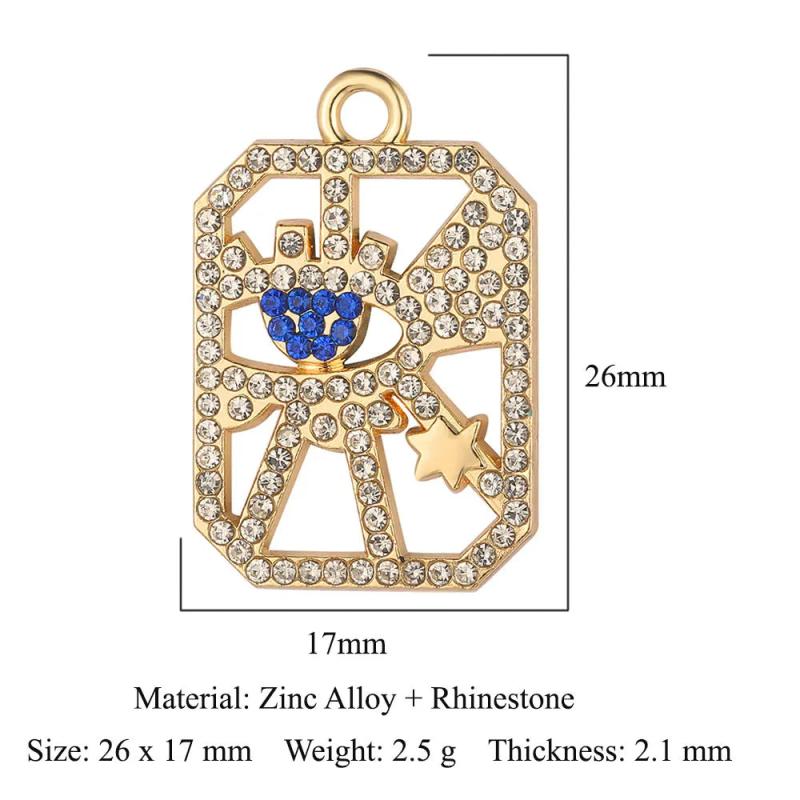 5Pcs/Lot Rhinestone Flower Heart Lock Key Charms for Jewelry Making
