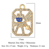 5Pcs/Lot Rhinestone Flower Heart Lock Key Charms for Jewelry Making