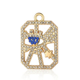 5Pcs/Lot Rhinestone Flower Heart Lock Key Charms for Jewelry Making