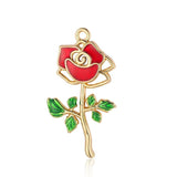 5Pcs/Lot Rhinestone Flower Heart Lock Key Charms for Jewelry Making