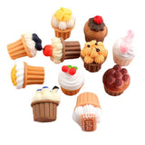 10pcs 3d Fruit Cake Resin Charms Ice Cream Blueberry Cherry Cupcake Pendant