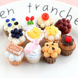 10pcs 3d Fruit Cake Resin Charms Ice Cream Blueberry Cherry Cupcake Pendant