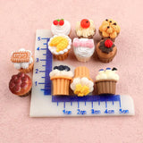 10pcs 3d Fruit Cake Resin Charms Ice Cream Blueberry Cherry Cupcake Pendant
