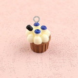 10pcs 3d Fruit Cake Resin Charms Ice Cream Blueberry Cherry Cupcake Pendant