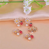 10pcs Flower Ladybug Enamel Metal Charms DIY Jewelry Making