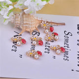 10pcs Flower Ladybug Enamel Metal Charms DIY Jewelry Making