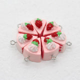 10Pcs 3D Strawberry Cake Resin Charms DIY Keychain Earring