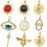 Sun Evil Eye Charm for Jewelry Making Supplies Bee Dijes Diy