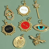 Sun Evil Eye Charm for Jewelry Making Supplies Bee Dijes Diy
