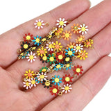 20pcs Stainless Steel Enamel Daisy Flower Charms Pendants for Jewelry Making