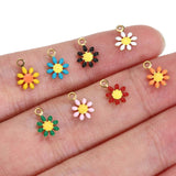 20pcs Stainless Steel Enamel Daisy Flower Charms Pendants for Jewelry Making