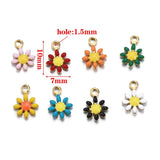 20pcs Stainless Steel Enamel Daisy Flower Charms Pendants for Jewelry Making