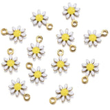 20pcs Stainless Steel Enamel Daisy Flower Charms Pendants for Jewelry Making