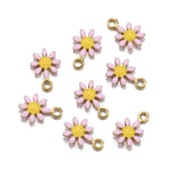 20pcs Stainless Steel Enamel Daisy Flower Charms Pendants for Jewelry Making