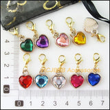 20Pcs Mixed Acrylic Heart Charms With Lobster Claw Clasps 12.5x16.5mm