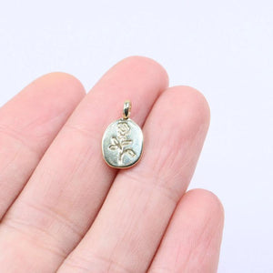 20pcs Mini Polished Rose Flower Charms Pendant DIY Jewelry