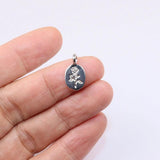 20pcs Mini Polished Rose Flower Charms Pendant DIY Jewelry