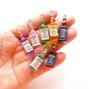 10pcs Mini Alcohol Bottle Charms for Jewelry Making
