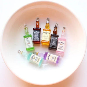10pcs Mini Alcohol Bottle Charms for Jewelry Making