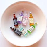 10pcs Mini Alcohol Bottle Charms for Jewelry Making