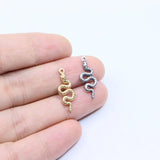 5pcs Stainless Steel Snake Charms Pendant 20*7mm DIY Jewelry Handcraft