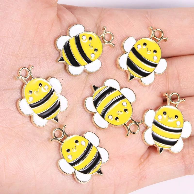 20Pcs KC Zirconia Bee Pendant DIY Jewelry Making Supplies