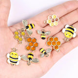 20Pcs KC Zirconia Bee Pendant DIY Jewelry Making Supplies