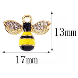 20Pcs KC Zirconia Bee Pendant DIY Jewelry Making Supplies