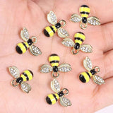 20Pcs KC Zirconia Bee Pendant DIY Jewelry Making Supplies