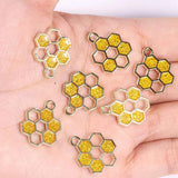 20Pcs KC Zirconia Bee Pendant DIY Jewelry Making Supplies