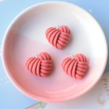10pcs Sweet Hearts Striped Resin Charms for Jewelry Making