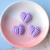 10pcs Sweet Hearts Striped Resin Charms for Jewelry Making