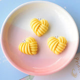 10pcs Sweet Hearts Striped Resin Charms for Jewelry Making