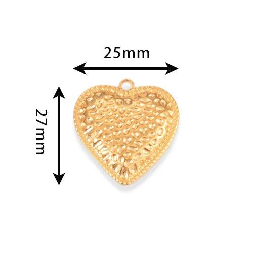 5pcs Stainless Steel Heart Love Charms Pendant DIY Necklace Bracelet