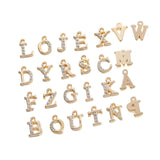 26pcs Alloy Cubic Rhinestone 26 Letter Charms for Jewelry