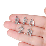 26pcs Alloy Cubic Rhinestone 26 Letter Charms for Jewelry