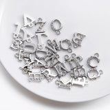 26pcs Alloy Cubic Rhinestone 26 Letter Charms for Jewelry
