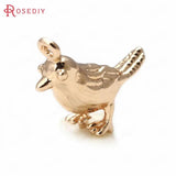 6PCS High Champagne Birds Charms Pendants DIY Jewelry Accessories