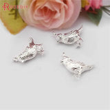 6PCS High Champagne Birds Charms Pendants DIY Jewelry Accessories