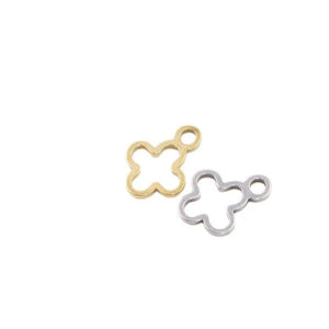 10pcs 12mm Stainless Steel Flower Charms Pendant DIY Jewelry Unfading
