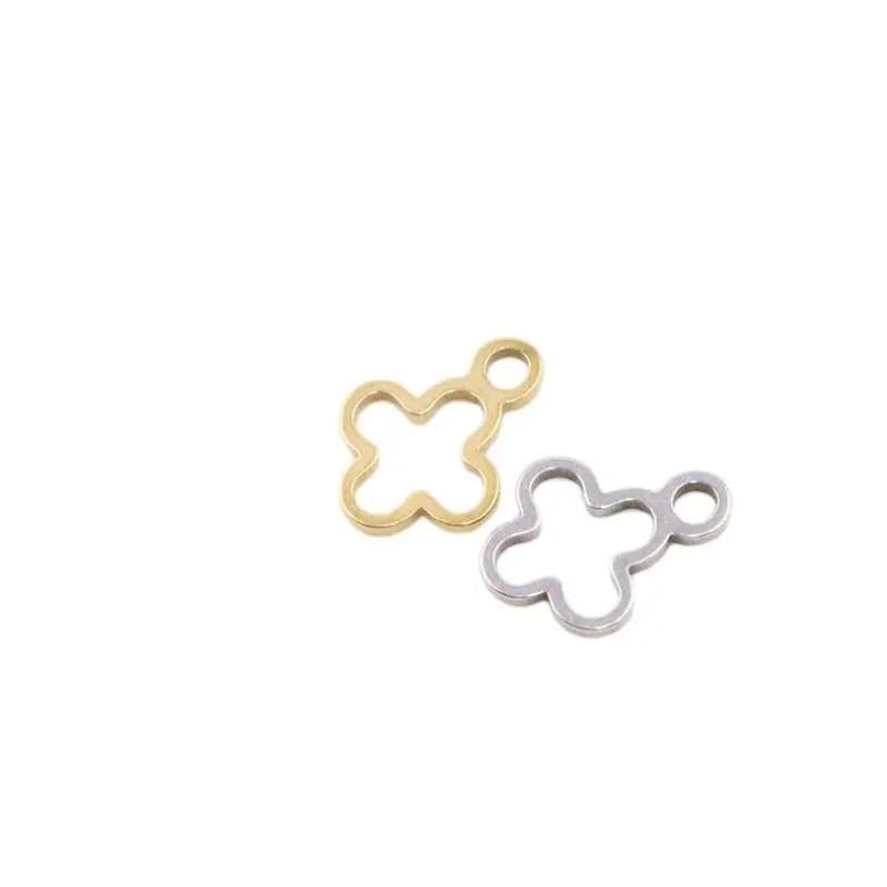 10pcs 12mm Stainless Steel Flower Charms Pendant DIY Jewelry Unfading