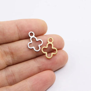 10pcs 12mm Stainless Steel Flower Charms Pendant DIY Jewelry Unfading