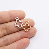 10pcs 12mm Stainless Steel Flower Charms Pendant DIY Jewelry Unfading